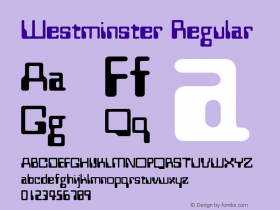 Westminster Regular Version 1.01 Font Sample