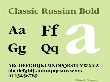 Classic Russian Bold 001.001 Font Sample