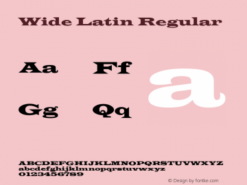 Wide Latin Regular Version 1.50 Font Sample
