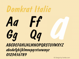 Domkrat Italic 001.001 Font Sample