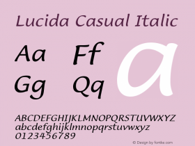 Lucida Casual Italic Version 1.25 - April 22, 1996图片样张