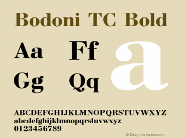 Bodoni TC Bold Converted from t:\TBB.BF1 by ALLTYPE Font Sample