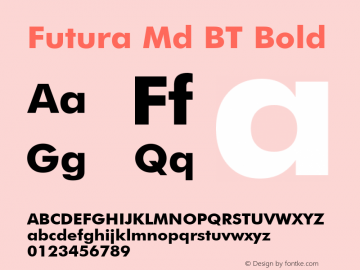 Futura Md BT Bold mfgpctt-v1.52 Tuesday, January 12, 1993 3:37:32 pm (EST) Font Sample