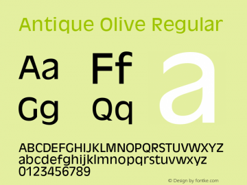 Antique Olive Regular Version 1.3 (Hewlett-Packard)图片样张
