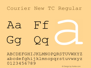 Courier New TC Regular Version 1.0 - November 1992图片样张