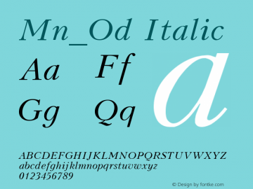 Mn_Od Italic 31 December 1996图片样张