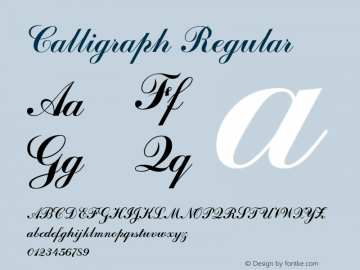 Calligraph Regular 3.1 Font Sample