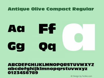 Antique Olive Compact Regular Version 1.3 (Hewlett-Packard) Font Sample