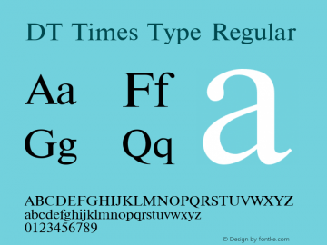 DT Times Type Regular Version 1.0图片样张