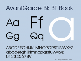 AvantGarde Bk BT Book mfgpctt-v1.52 Tuesday, January 12, 1993 3:55:26 pm (EST)图片样张