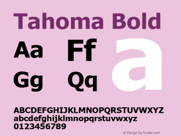 Tahoma Bold Version 1.00 Font Sample