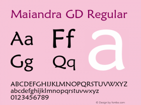 Maiandra GD Regular Version 1.75图片样张