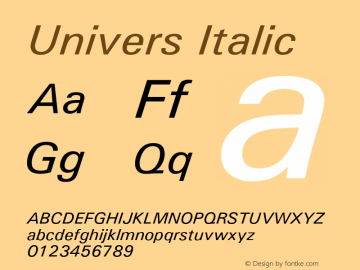 Univers Italic Version 1.02a图片样张