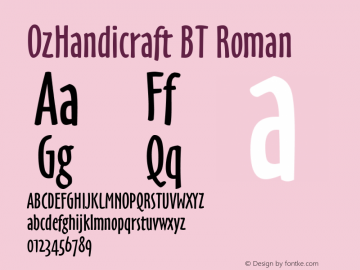 OzHandicraft BT Roman mfgpctt-v1.50 Thursday, December 24, 1992 10:51:10 am (EST)图片样张