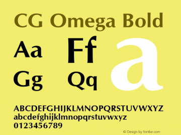 CG Omega Bold Version 1.3 (Hewlett-Packard)图片样张