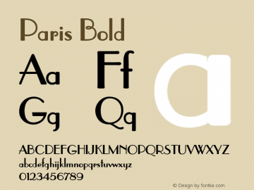 Paris Bold 1.0 Wed Jul 28 18:42:17 1993 Font Sample