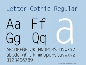 Letter Gothic Regular Version 1.02a图片样张