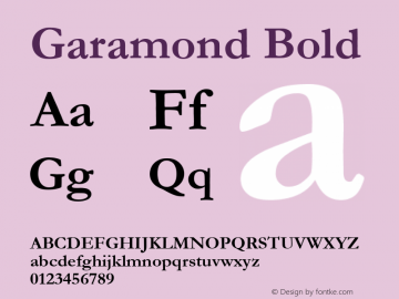 Garamond Bold Version 2.20图片样张