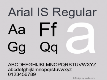 Arial IS Regular MS core font:V2.00图片样张