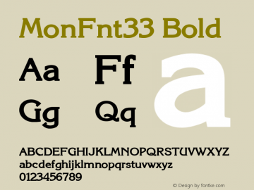 MonFnt33 Bold 1.100.000 Font Sample