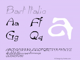 Bart Italic Altsys Fontographer 4.1 12/26/94图片样张
