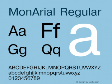 MonArial Regular Version 1.0图片样张