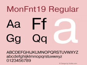 MonFnt19 Regular Version 1.00 Font Sample