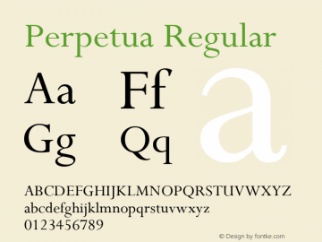 Perpetua Regular Version 1.75图片样张