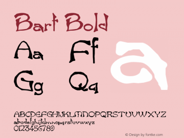 Bart Bold Altsys Fontographer 4.1 12/26/94图片样张