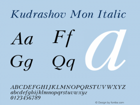 Kudrashov Mon Italic 001.001图片样张