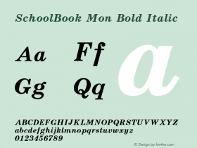 SchoolBook Mon Bold Italic 2.00图片样张