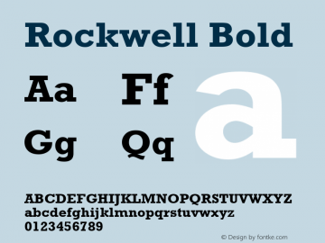 Rockwell Bold Version 2.0 - Lotus - April 13, 1995 Font Sample