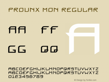 ProunX Mon Regular 2.00 Font Sample