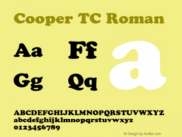 Cooper TC Roman 001.000 Font Sample