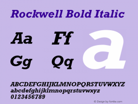 Rockwell Bold Italic Version 2.0 - Lotus - April 13, 1995图片样张