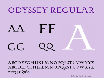 Odyssey Regular v2.1;com.myfonts.easy.timrolands.odyssey.odyssey.wfkit2.version.3P1M Font Sample