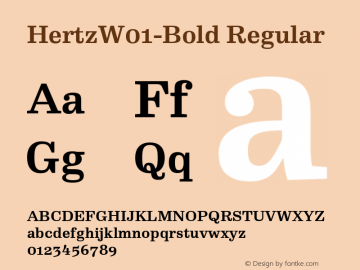 HertzW01-Bold Regular Version 7.504 Font Sample