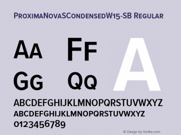 ProximaNovaSCondensedW15-SB Regular Version 3.50 Font Sample