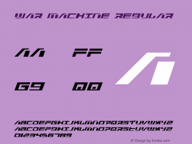 War Machine Regular 1 Font Sample