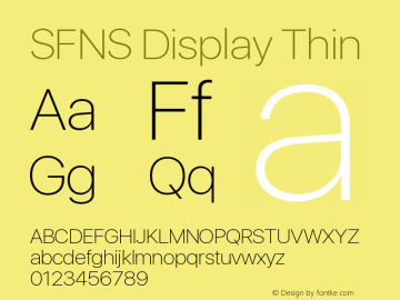 SFNS Display Thin 11.0d33e2--BETA Font Sample
