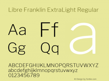 Libre Franklin ExtraLight Regular Version 1.002; ttfautohint (v1.5)图片样张