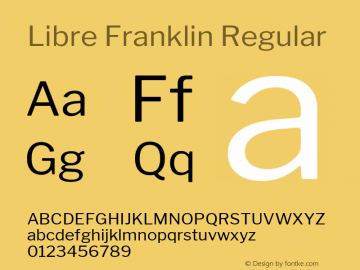 Libre Franklin Regular Version 1.002; ttfautohint (v1.5) Font Sample