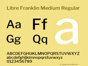 Libre Franklin Medium Regular Version 1.002; ttfautohint (v1.5) Font Sample