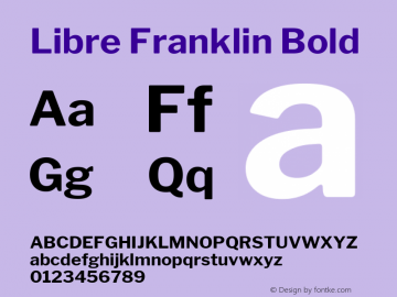Libre Franklin Bold Version 1.002; ttfautohint (v1.5) Font Sample