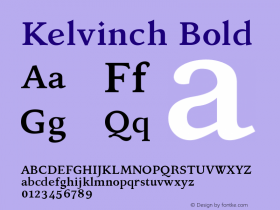 Kelvinch Bold Version 3.207 May 9, 2016 Font Sample