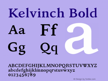Kelvinch Bold Version 3.207 May 9, 2016图片样张
