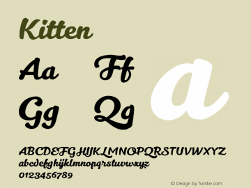 Kitten ☞ Version 1.000;com.myfonts.easy.zetafonts.kitten.regular.wfkit2.version.4EWC图片样张