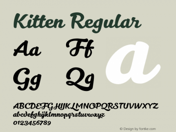 Kitten Regular Version 1.000 Font Sample