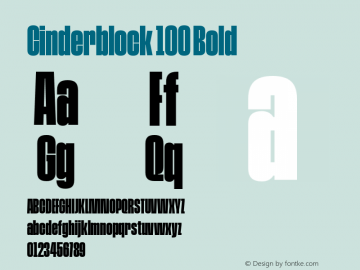 Cinderblock 100 Bold Version 1.000 Font Sample