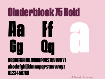 Cinderblock 75 Bold Version 1.000 Font Sample